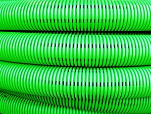 Труба гибкая двустенная дренажная D=160мм класс SN6 перфорация 360 градусов зеленый