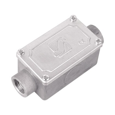 Коробка протяжная алюминиевая 2 ввода 180 градусов М16х1.5 IP55 118х51х42мм