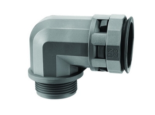 Муфта 90 градусов труба-коробка DN23мм М25х1.5 полиамид черный