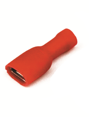 Наконечник плоский РппИм 1.5-3-0.8 красный QUADRO (100шт) полностью изолированный (розетка)