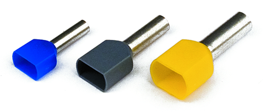 Наконечник-гильза двойная 10мм с изолированным фланцем 2.50кв.ммсерый(НШВИ2)