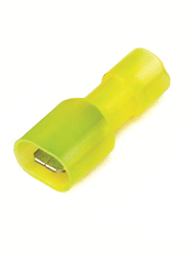 Наконечник плоский РппИп 6-7-0.8 желтый QUADRO (50шт) полностью изолированный (вилка)