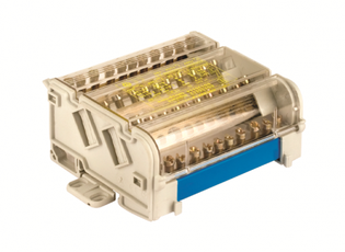 Блок распределительный на DIN-рейку 2 полюса 125А 7х6мм 2х7.5мм 2x9мм