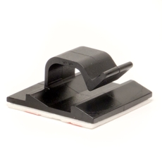 Клипса самоклеящаяся для круглого кабеля черная 12.3х8х12