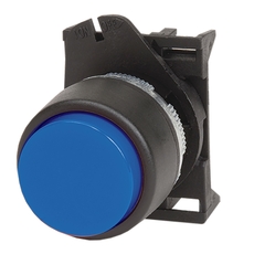 Кнопка выпуклая без фиксации синяя