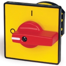 Рукоятка переключателя кулачкового для R02 для сх.1...4 желтая площадка/красная ручка