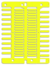 Маркировка для провода, жесткая, для трубочек. 4х18мм. Желтая (60 шт на 1 листе)