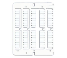 Маркировка для клемм ДКС, жесткая, 4х10мм. Период 4мм. Белая (100 шт на 1 листе)