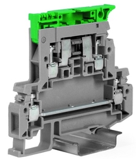 Держатель предохранителя двухуровневый. 4 кв.мм.  серый с диодным индикатором на 115-230 вольт      (AC/DC)