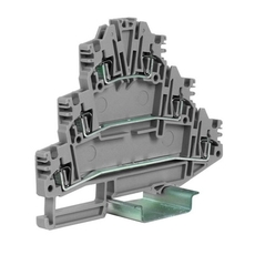 Зажим пружинный трехуровневый 2.5мм.кв серый  HLD.2/GR