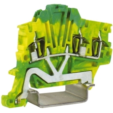 Зажим HTE.1/1+2 для заземления 1 ввод/2 вывод 1.5 кв.мм желто-зеленый