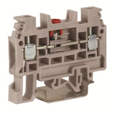 Зажим винтовой 4мм.кв тестовый с разъединителем  серый SCB.4GR