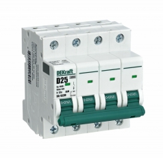 Авт. выкл. без теплозащиты 4P 16А х-ка D 6кА ВА-103M | 12565DEK | Dekraft