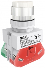 Выкл. кноп. ABLFP 22 мм Цвет:БЕЛЫЙ 220В ВK-22 | 25017DEK | DEKraft