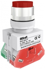 Выкл. кноп. ABLFP 22 мм Цвет:КРАСНЫЙ 220В ВK-22 | 25020DEK | DEKraft