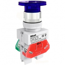 Выкл. кноп. грибок AELA 22 мм Цвет:СИНИЙ неон 220В | 25032DEK | DEKraft