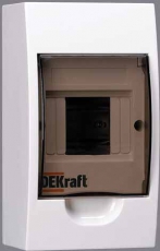 Корпус пласт. навесной 4 модуля, IP41, ЩРН-П-4 a | 31008DEK | DEKraft