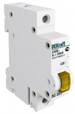 Лампа сигнальная на DIN-рейку 1P Цвет:ЖЕЛТЫЙ LED | 18008DEK | DEKraft