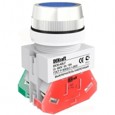 Выкл. кноп. ABLF 30 мм Цвет:СИНИЙ 220В ВK-30 | 25046DEK | DEKraft