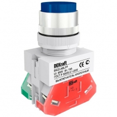 Выкл. кноп. с фикс. ABFP 22 мм син. 220В ВK-22 | 25130DEK | DEKraft