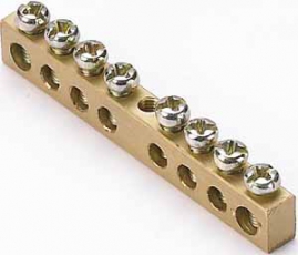 Шина нулевая 8 групп/крепеж по центру, сеч. 6x9 | 32001DEK | DEKraft