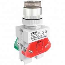 Выкл. кноп. ABLFP 22 мм LED бел. 24В AC/DC ВK-22 | 25068DEK | DEKraft