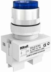 Лампа комм. ALTE 22 мм Цвет:СИНИЙ неон 220В ЛK-22 | 25010DEK | DEKraft