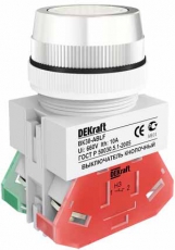 Выкл. кноп. ABLF 30 мм Цвет:БЕЛЫЙ 220В ВK-30 | 25041DEK | DEKraft