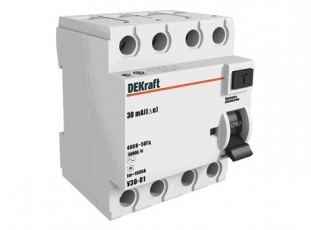 Выключатель дифференциальный (УЗО) УЗО-03 4п 100А 30мА тип AC | 14083DEK | DEKraft