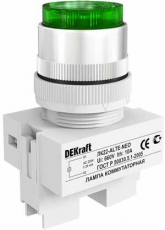 Лампа комм. ALTE 22 мм Цвет:ЗЕЛЕНЫЙ неон 220В ЛK-22 | 25007DEK | DEKraft