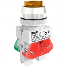 Выкл. кноп. ABLF 30 мм Цвет:ЖЕЛТЫЙ 220В ВK-30 | 25045DEK | DEKraft