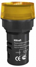 Лампа комм. ADDS 22 мм LED жел. 24В AC/DC ЛK-22 | 25067DEK | DEKraft