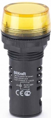 Лампа комм. ADDS 22 мм LED жел. 220В AC/DC ЛK-22 | 25120DEK | DEKraft