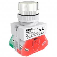 Выкл. кноп. с фикс. ABF 22 мм бел. 220В ВK-22 | 25124DEK | DEKraft
