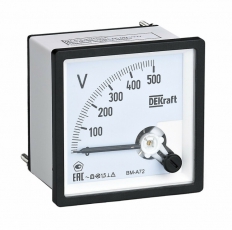 Вольтметр аналоговый шкала 500В AC 96х96мм КТ 1,5 | 50247DEK | DEKraft