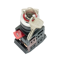 Переключатель АKS-22 черный c замком возвратный NO+NC PROxima