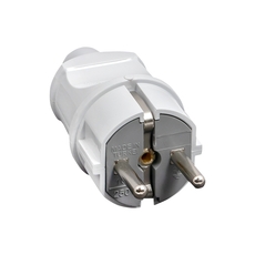 Вилка прямая усиленная с заземлением белая 16А 250В EKF Proxima (AVP16-10-r)