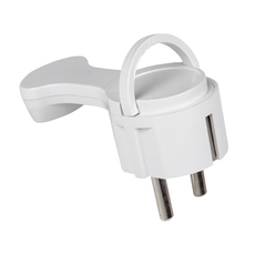 Вилка угловая плоская с/з белая СТЕЛС 16А 250В PROxima