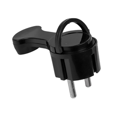 Вилка угловая плоская с/з черная СТЕЛС 16А 250В PROxima