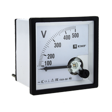 Вольтметр VM-A961 аналоговый на панель 96х96      (квадратный вырез) 500В прямое включение (vma-961-500)