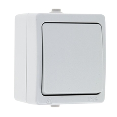 Венеция Выключатель одноклавишный 10А IP54 белый