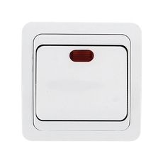 Лондон Выключатель одноклавишный с индикатором 10А белый