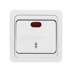 Лондон Выключатель проходной одноклавишный с индикатором 10А белый (EEV10-125-10)