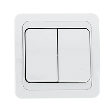 Лондон Выключатель двухклавишный 10А белый (EEV10-023-10)