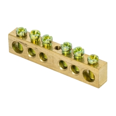 Шина PEN ноль-земля (6x9мм) 6 отв. латунь крепеж по центру розн. стикер EKF (sn0-63-06-r)