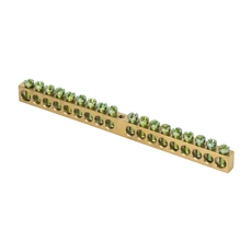 Шина PEN ноль-земля 8х12мм 18 отверстий латунь крепеж по центру PROxima (sn0-125-18-c)