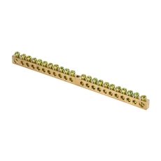 Шина PEN ноль-земля 6х9мм 22 отверстия латунь крепеж по центру PROxima