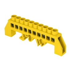 Шина 0 РЕ 8х12мм 10 отверстий латунь желтый нейлоновый корпус комбинированный PROxima