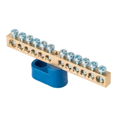 Шина нулевая 63.12 (1 изолятор стойка) латунь (sn0-63-12-1)