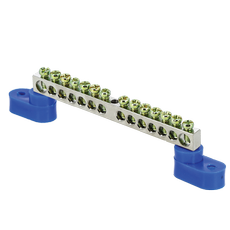 Шина нулевая N 63.14 (2 изолятора стойка) никель